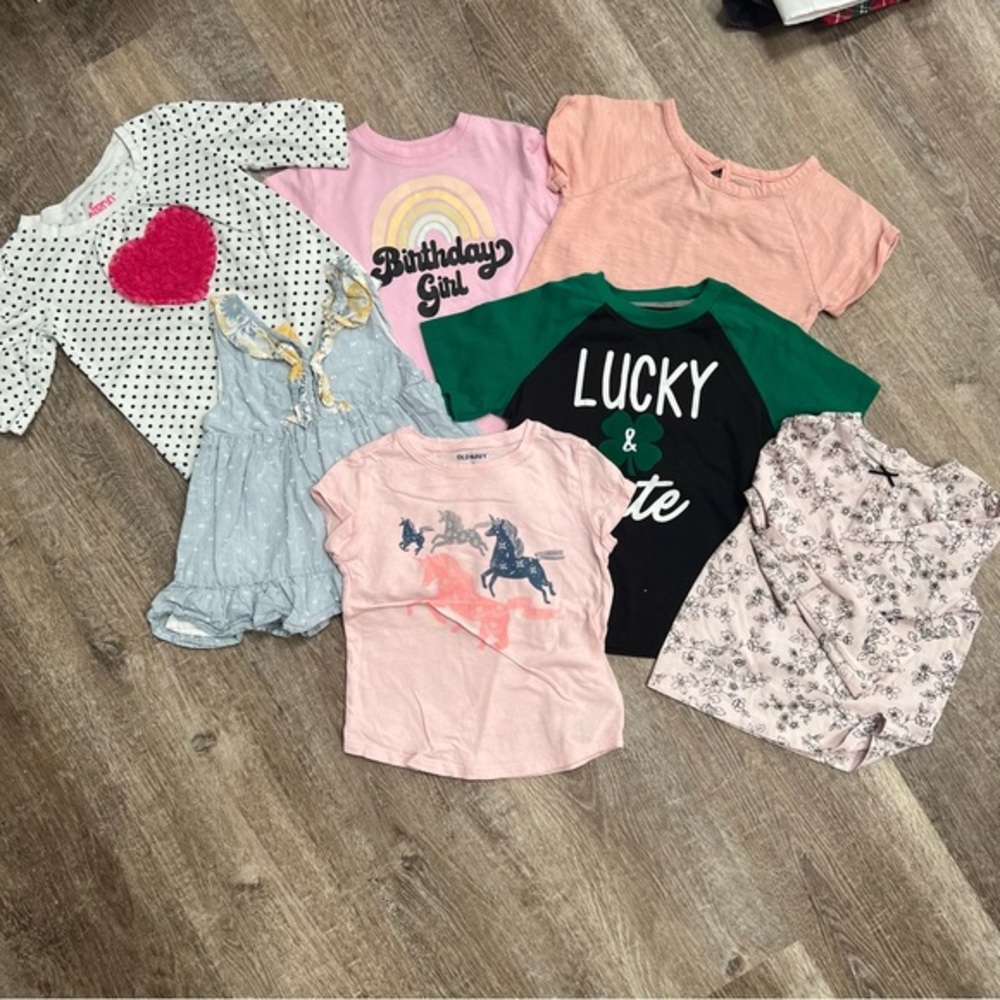 🖤 5/$25 | 4T Shirt Bundle | short sleeve girl shirt bundle. Mixed brands.